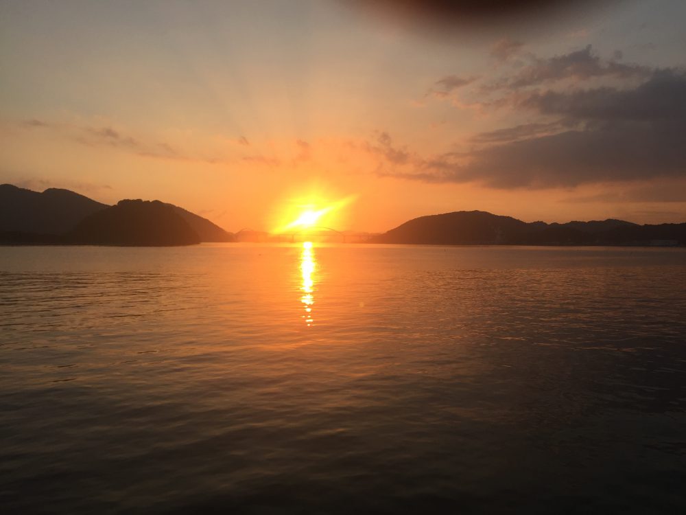 福山市内海町での綺麗な夕日