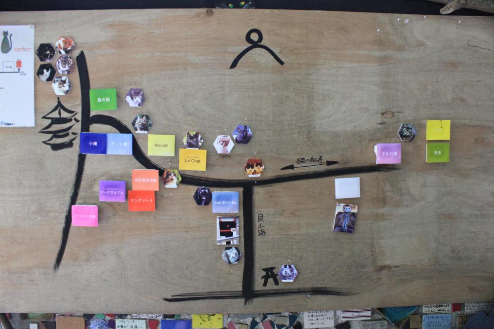 猫の細道の途中には住み着いている猫マップも