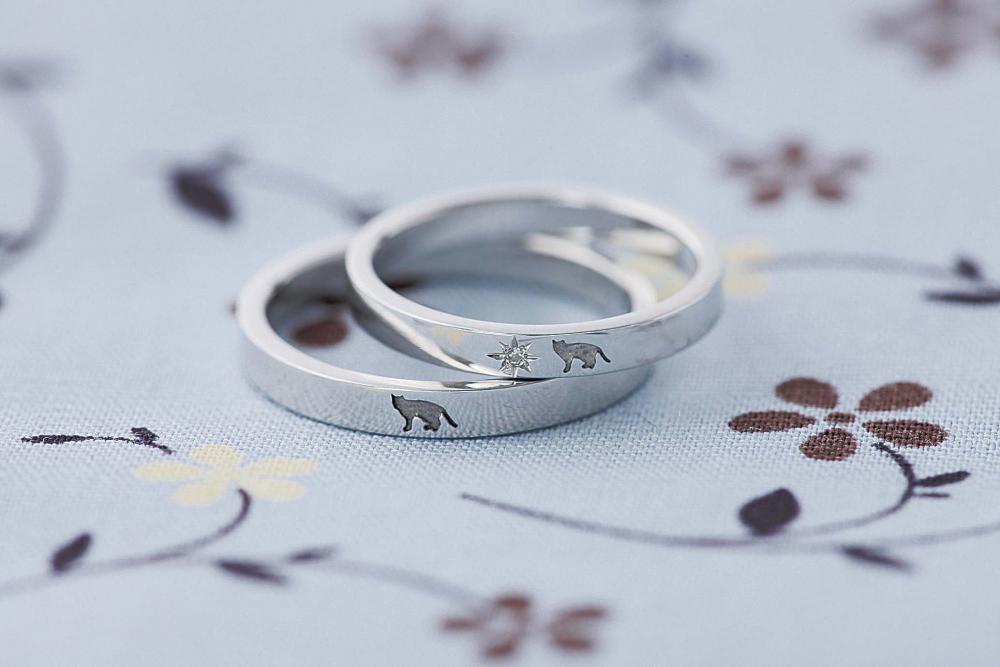 ネコ好きなご夫婦が作られた結婚指輪