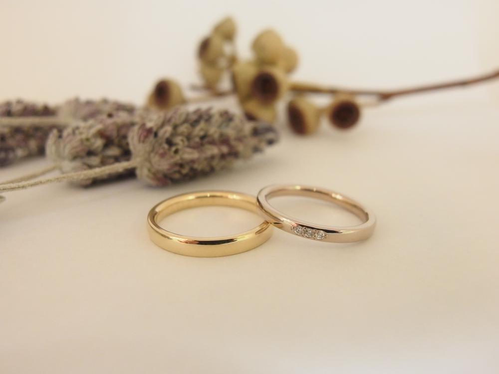 エルドーセレクトブランドゴールドのシンプル結婚指輪『ミルエタニティー』