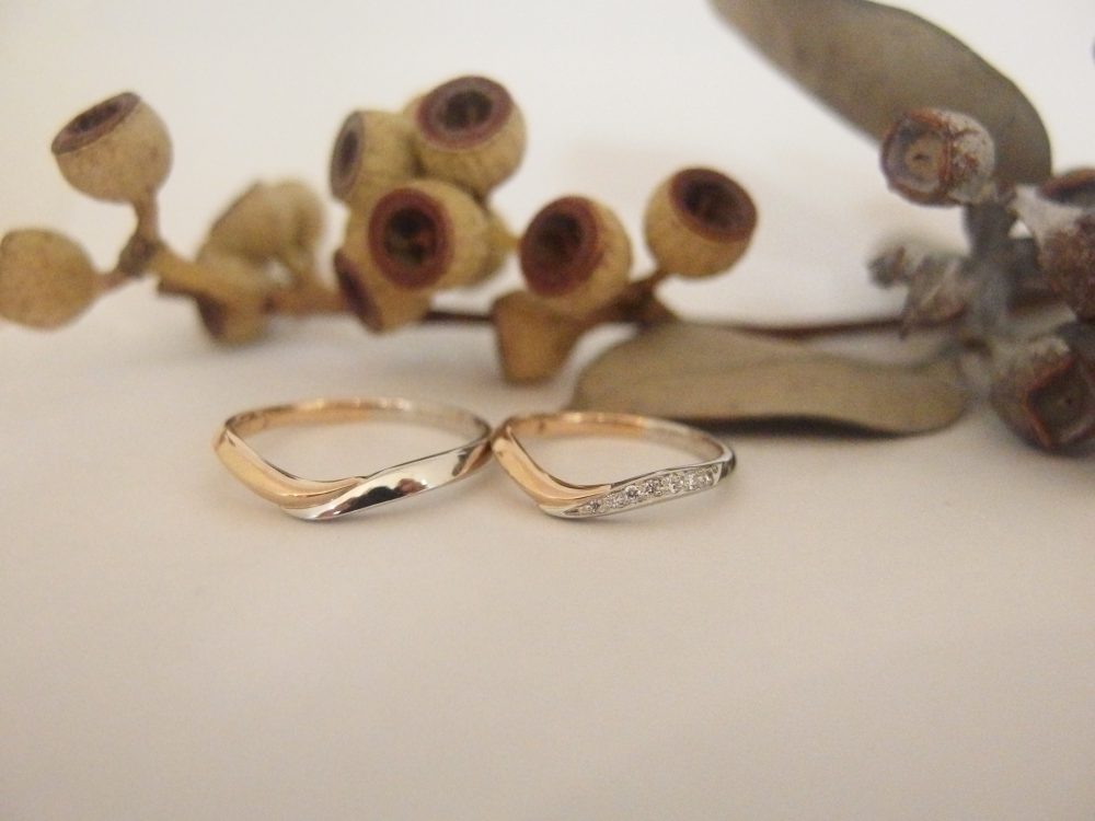 エルドーオリジナルのコンビ仕上げの結婚指輪『メリア・エルドラド』