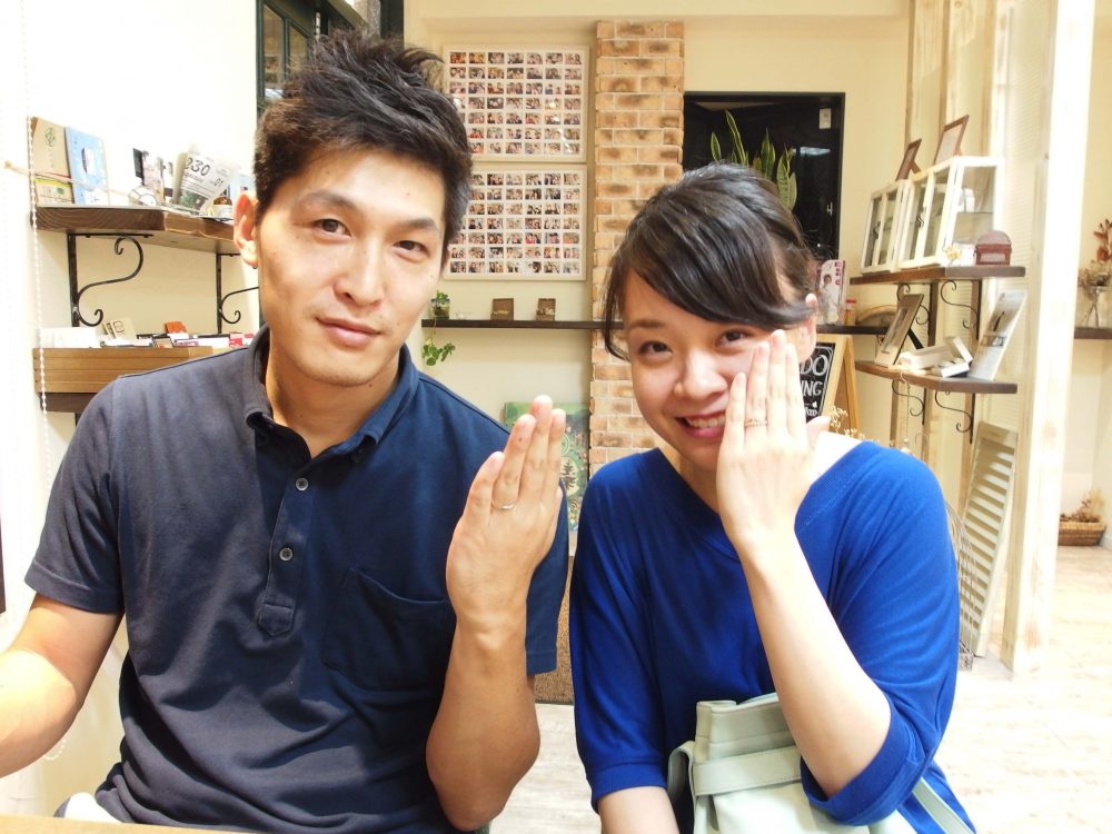 浅口市金光町の満留様ご夫妻3本セットリングご購入