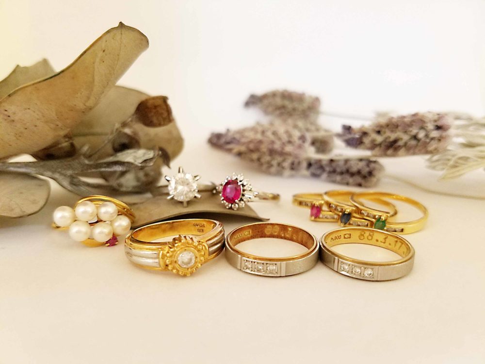 『エルドー』にお持ちいただいたジュエリーたち