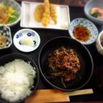 福山市新涯町の肉ニラランチとデザート