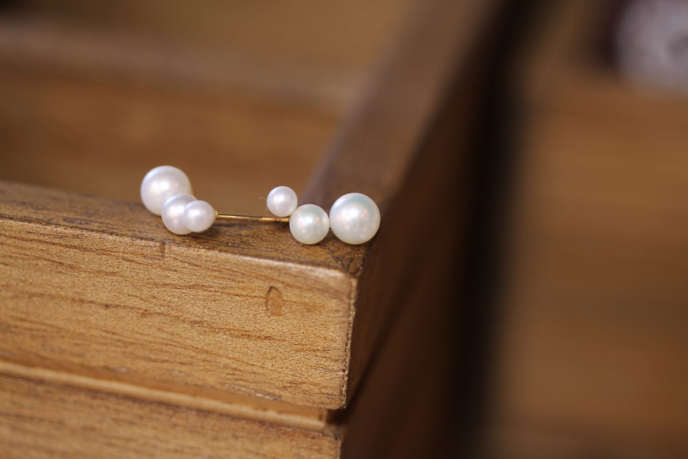 6月誕生石のパールのピアス