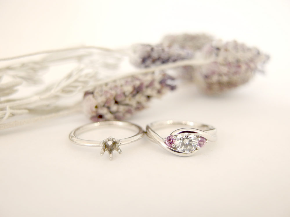 縦爪の婚約指輪を普段使いの指輪にリフォーム