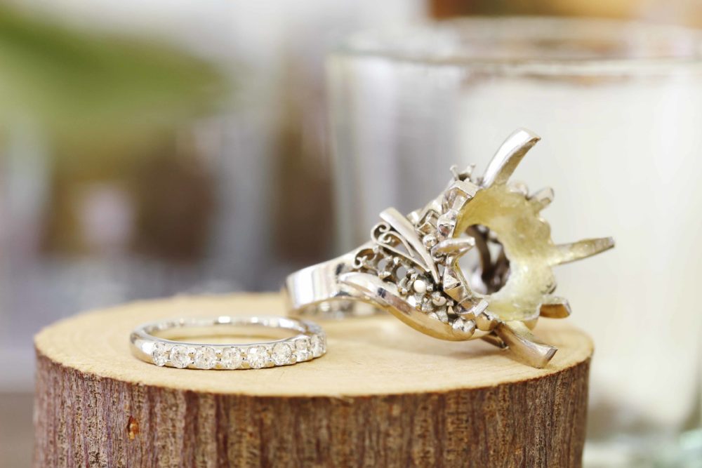 メレダイヤからハーフエタニティのピンキーリングにリフォーム