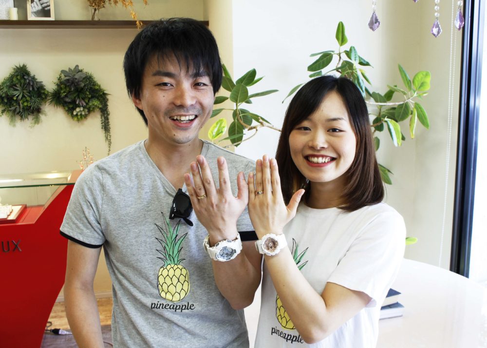 福山市駅家町の藤本様ご夫妻(結婚指輪をご購入)