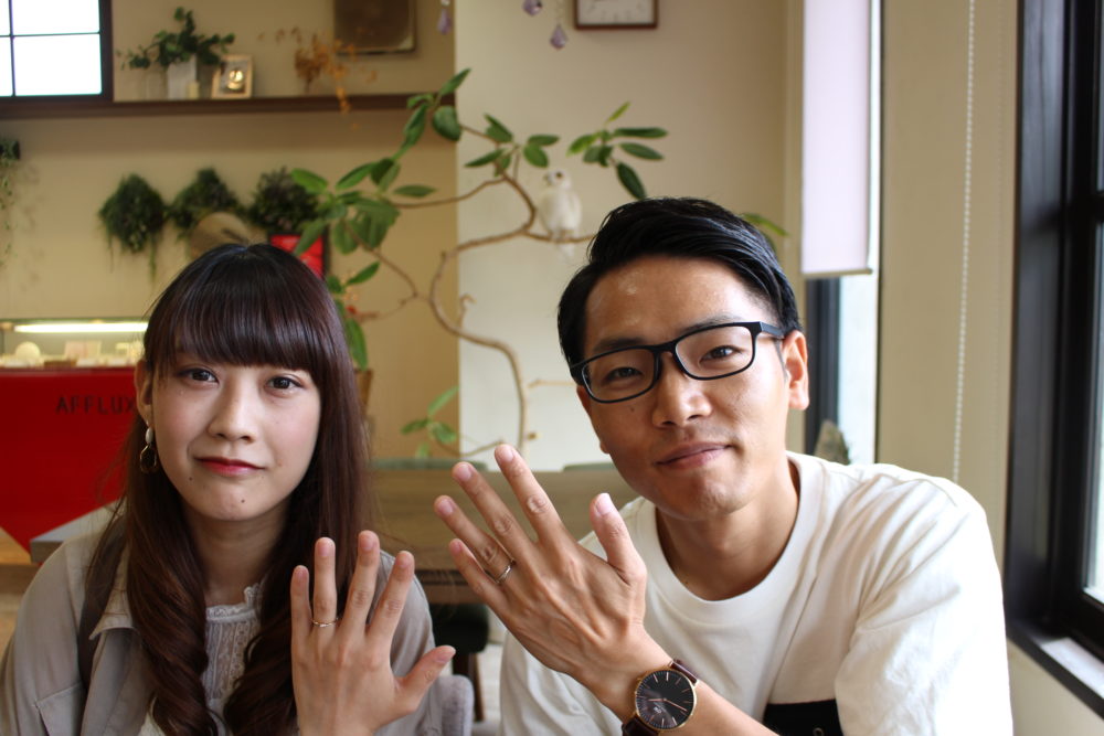 福山市水呑町の神川様ご夫妻(結婚指輪をご購入)