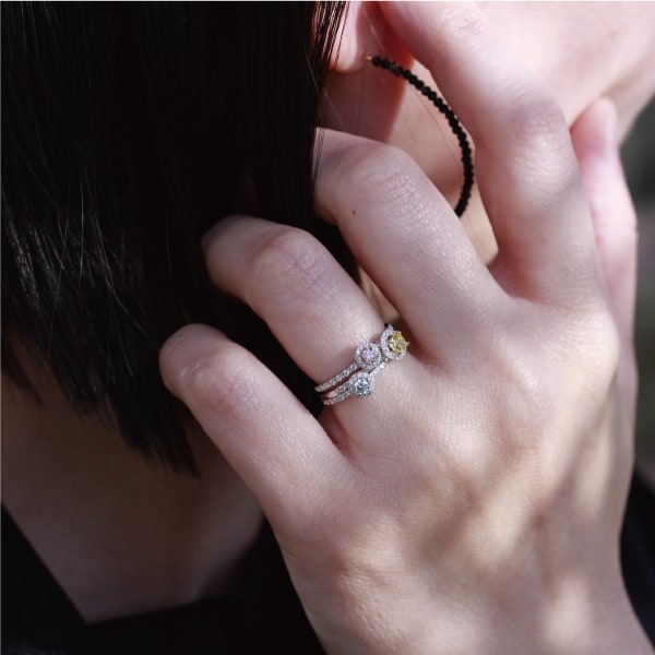 カラーダイヤリング着画