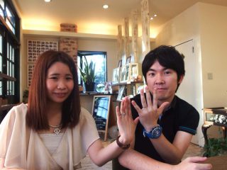 福山市大門町の大塚様ご夫妻（3本セット結婚指ご購入）