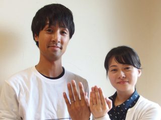 福山市東村町の大塚様ご夫妻（婚約指輪込み3本セットの結婚指輪）②