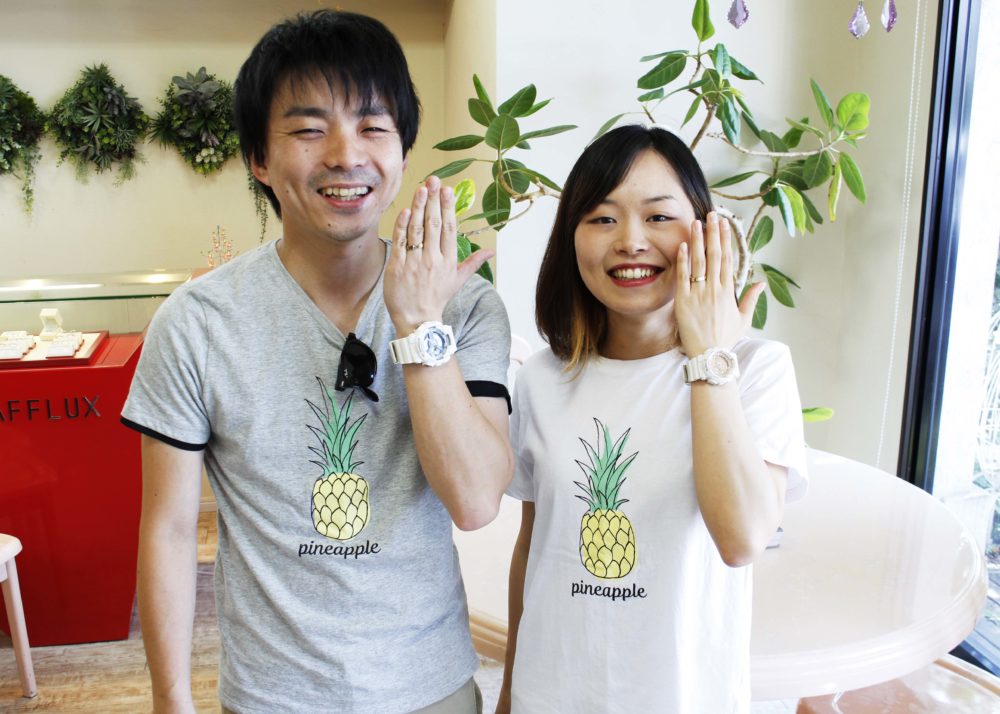 福山市駅家町の藤本様ご夫妻(結婚指輪をご購入)