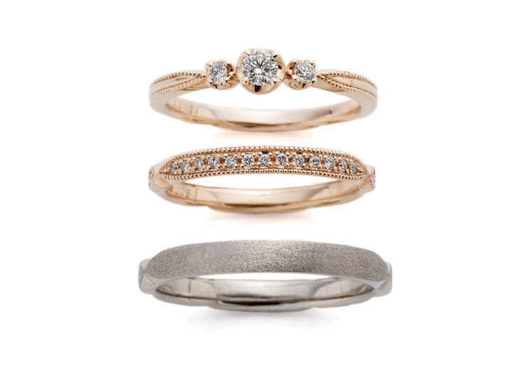 
フランス菓子ガレットモチーフの指輪言葉があるエルドーセレクトブランドアフラックス／AFFLUX『ガレット・デ・ロワ／運命の出会い』