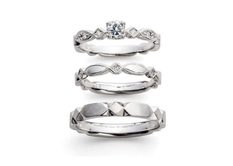 
アンティークタイルモチーフの指輪言葉があるエルドーセレクトブランドアフラックス／AFFLUX『テゾーロ／わたしの宝物