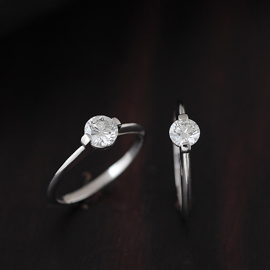 
フルオーダーダイヤ2点留エンゲージエルドーセレクトブランドのKATSUKI／カツキ