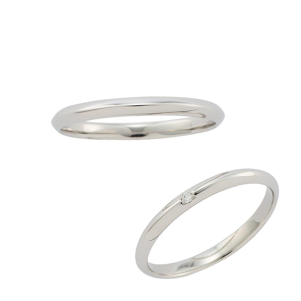 
リングの中央に厚みをつけて、一味違った甲丸デザインに