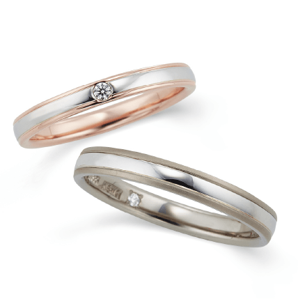 
甲丸のやわらかいシルエットにコンビの結婚指輪　Twins Cupid/ツインズキューピッド