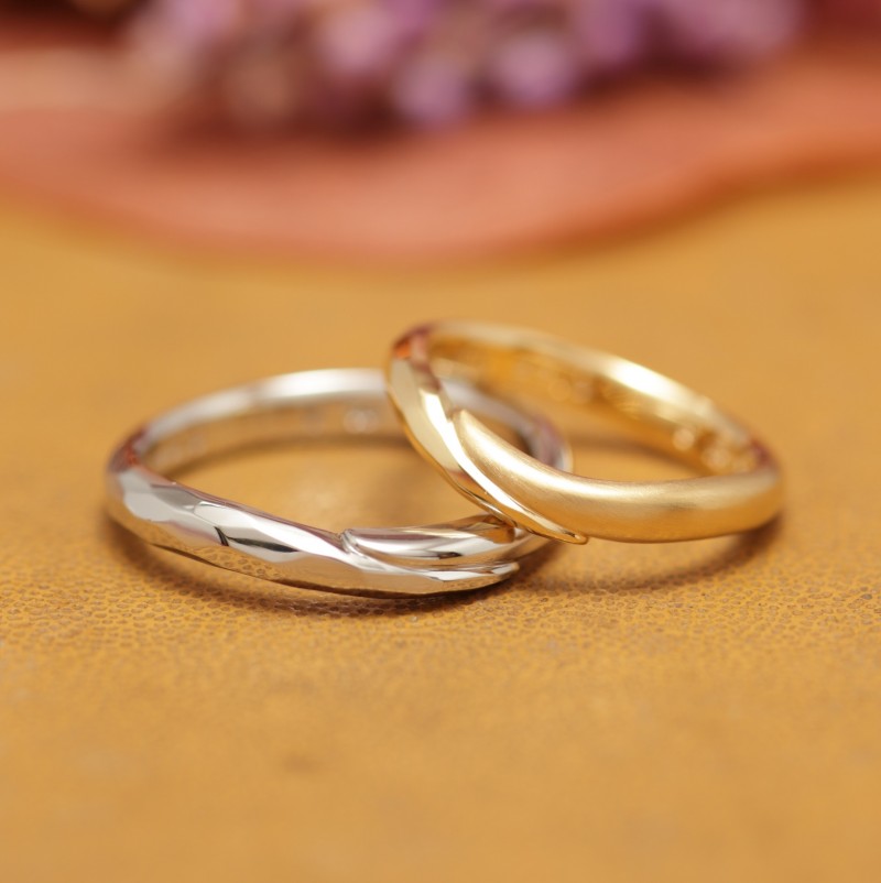 
半分つや消し、半分面取り加工のデザインのエルドーセレクトブランドカツキ／KATSUKI『メテオール／流れ星』