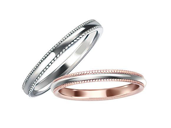 
ひし形、ラウンド、クロス、ハート模様のミル打ちデザインのエルドーセレクトブランドミルエタニティー／Mil Eternity『Cross&Argyle_Round&Love』