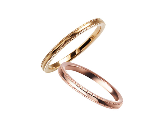 
ひし形、ラウンド、クロス、ハート模様のミル打ちデザインのエルドーセレクトブランドミルエタニティー／Mil Eternity『Cross&Argyle_Round&Love』