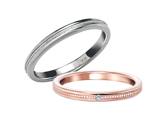 
クロス、ハート模様のミル打ちデザインのエルドーセレクトブランドミルエタニティー／Mil Eternity『Cross&Love』