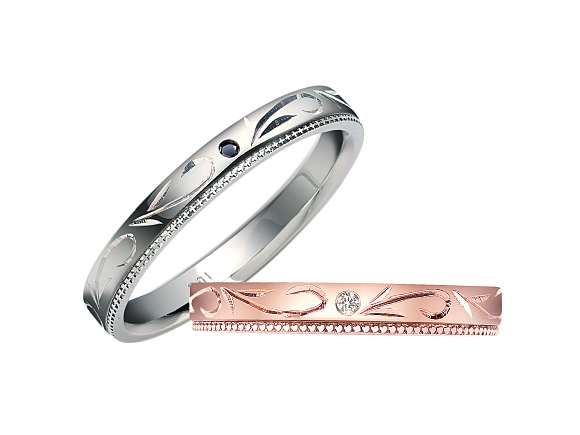 
クロス、ハート模様のミル打ちデザインのエルドーセレクトブランドミルエタニティー／Mil Eternity『Cross&Love』