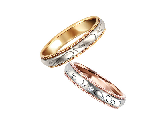 
クロス、ラウンド模様のミル打ちデザインのエルドーセレクトブランドミルエタニティー／Mil Eternity『Cross&Round』