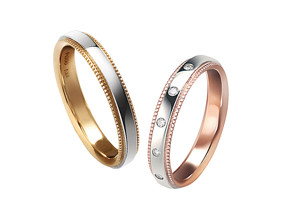 
ハート、ラウンド模様のミル打ちデザインのエルドーセレクトブランドミルエタニティー／Mil Eternity『Love&Round』