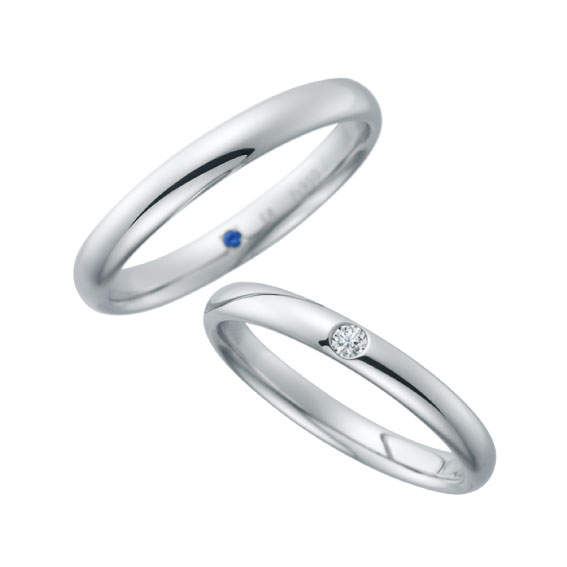 
高級感のあるシンプルの正統派リングのエルドーセレクトブランドのサムシング・ブルー『スパイラルライフ』