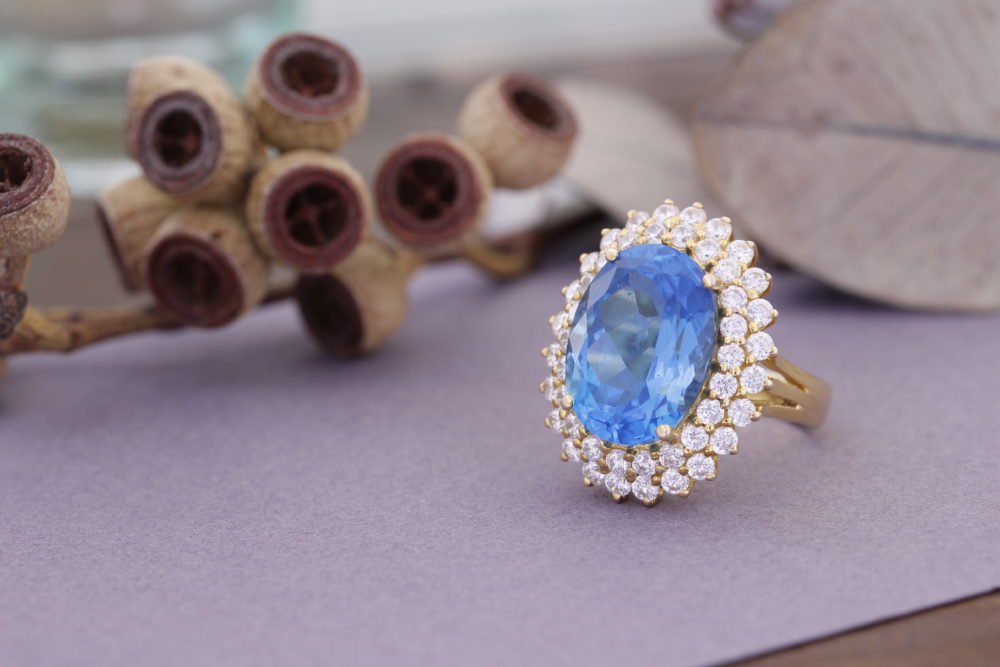 大きなトパーズの指輪のリフォーム