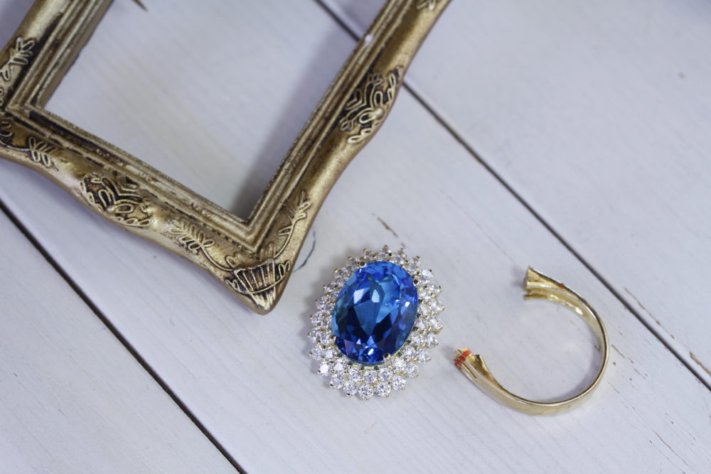 大きなトパーズの指輪のリフォーム