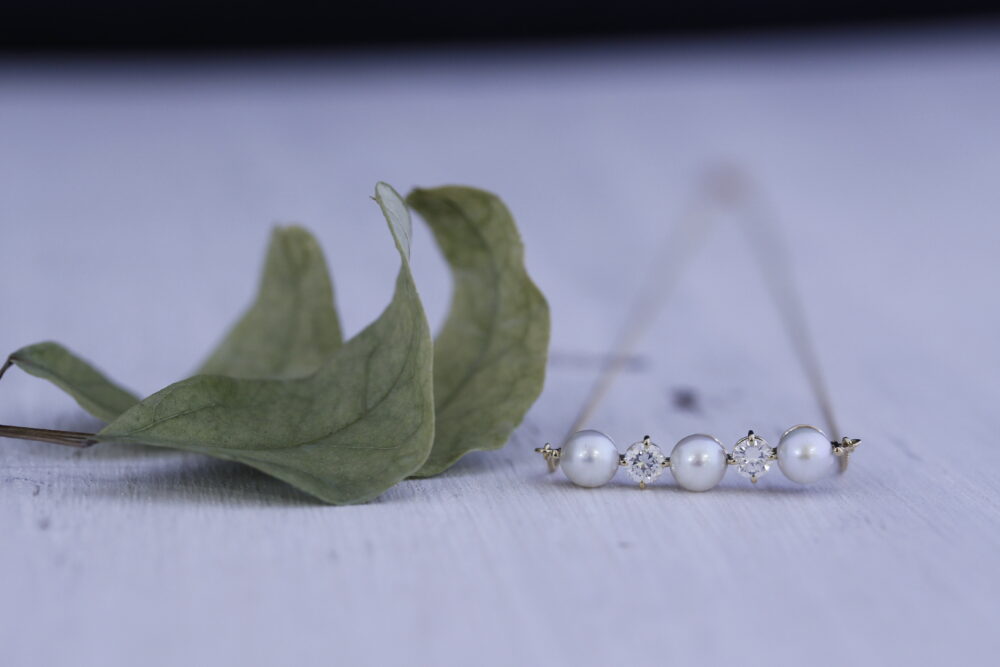 ダイヤのルースと真珠で普段づかいのネックレス