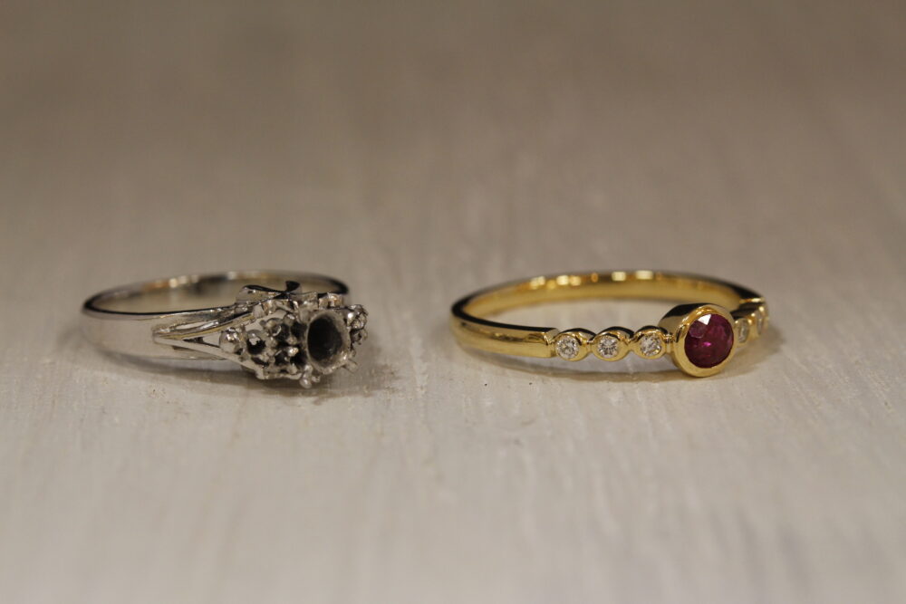 ご自身のルビーの指輪をデザイン変更