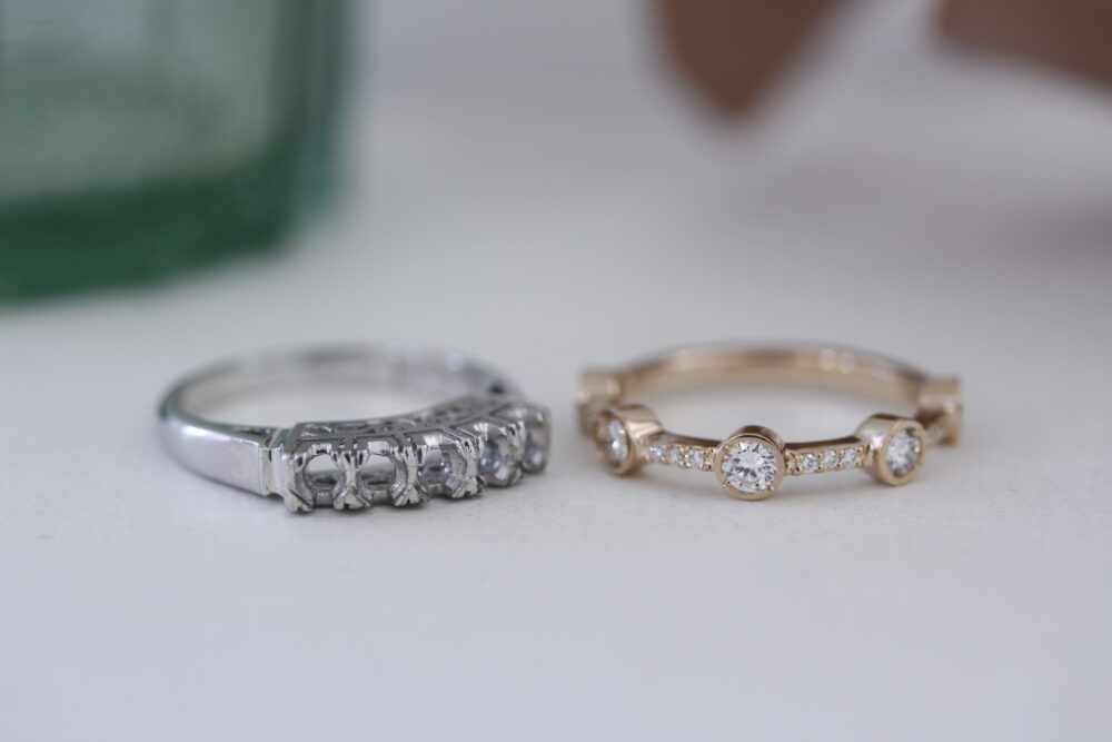 ダイヤの指輪の指輪のデザイン変更