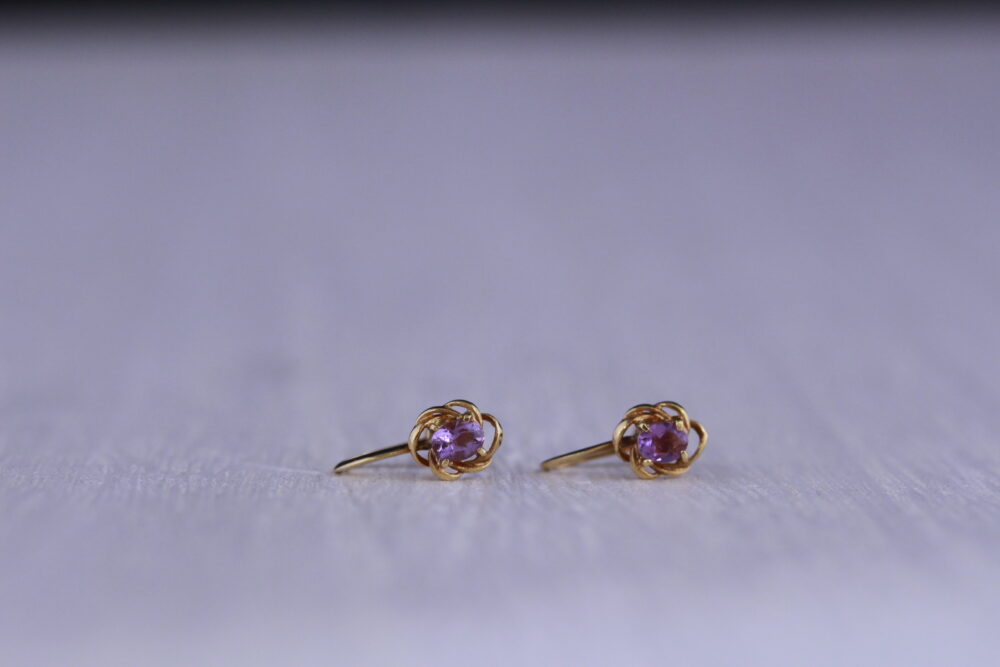 アメジストのイヤリングをピアスへ