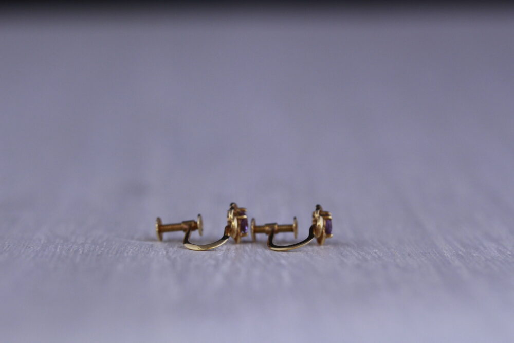 アメジストのイヤリングをピアスへ