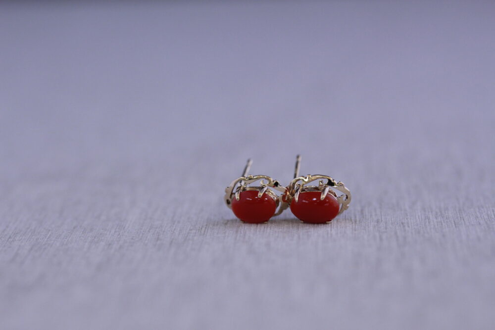 珊瑚のイヤリングをピアスへ