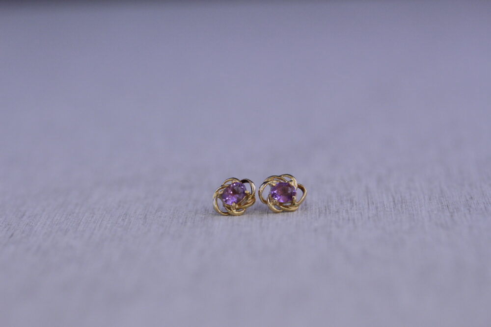 アメジストのイヤリングをピアスへ