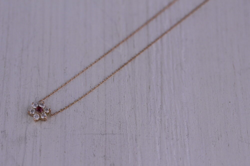 ルビーの指輪を2本のネックレスへ