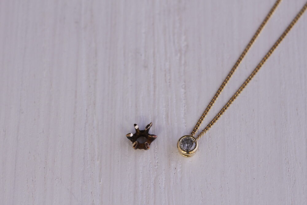 ダイヤのネックレスの<br />
デザイン変更