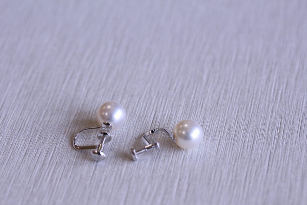 パールのイヤリング→ピアスへ