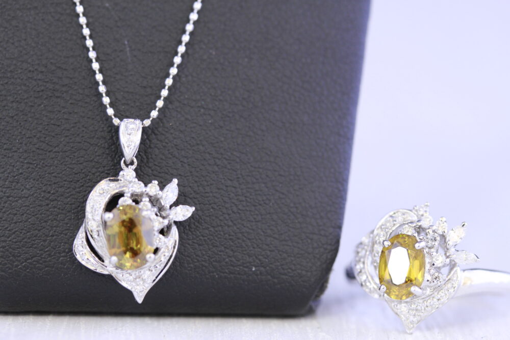 ネックレス・リングセットの石をピアスへ