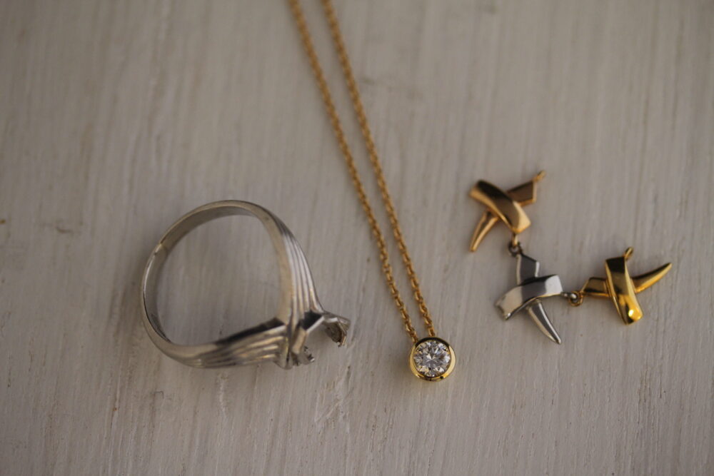 指輪とネックレスを使って新しいネックレスへ