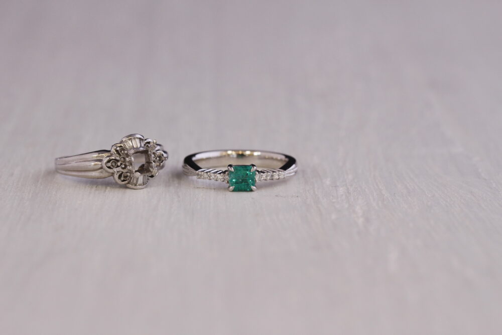 エメラルドの指輪をデザイン変更