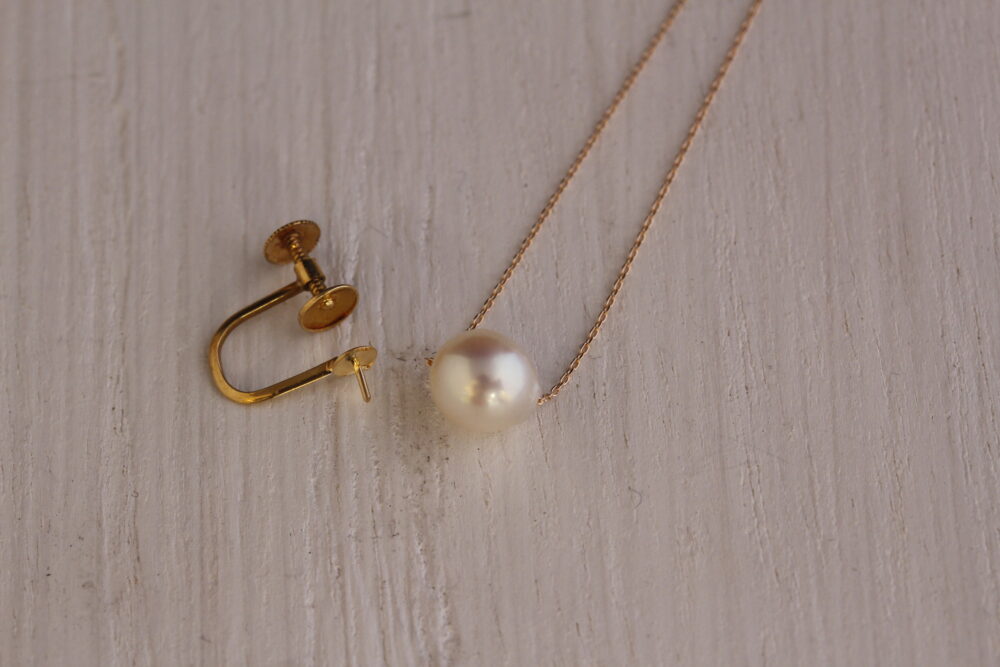 パールイヤリングをネックレスへ