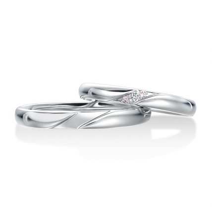 
ピンクダイヤ2石入りデザインのエルドーセレクトブランドツインズキューピッド／Twins Cupid『ブルーミング』