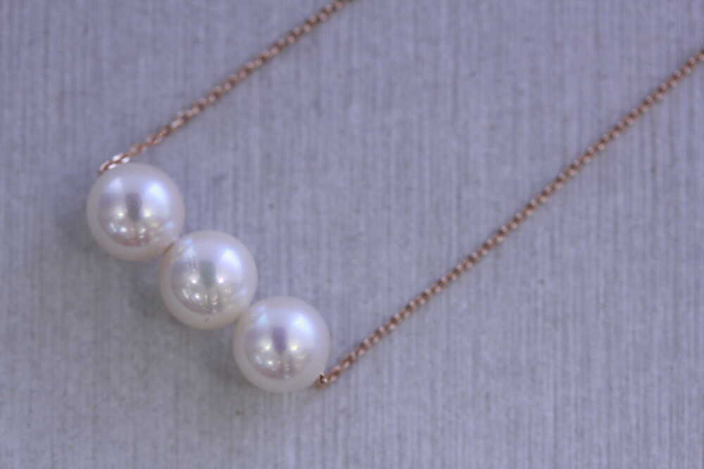 パールネックレスからをブレスレットに