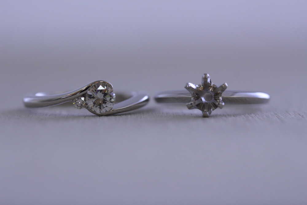 婚約指輪を高さ低い指輪に