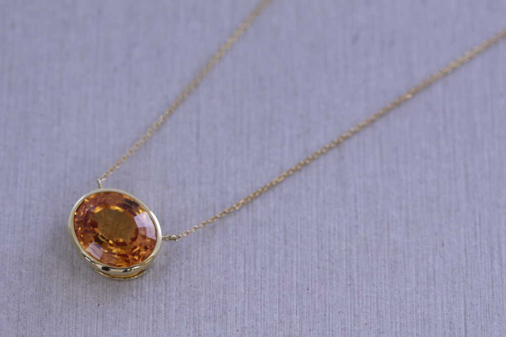 シトリンの指輪から普段使いできるネックレスに